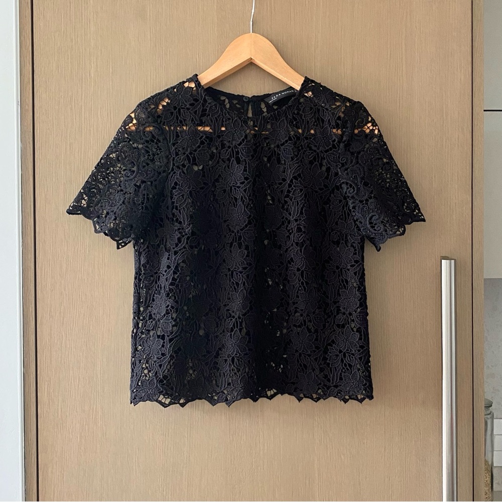 Zara embroidered lace top
